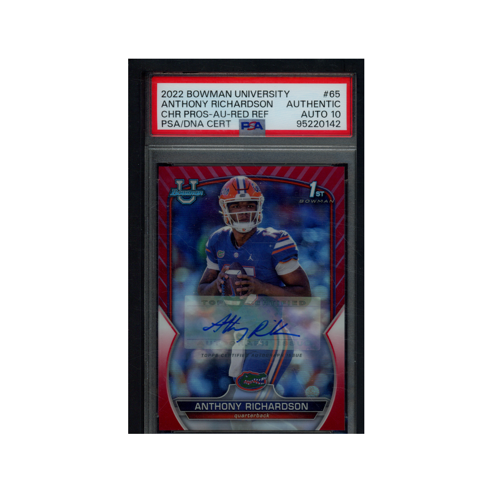Anthony Richardson 2022 Bowman University 1st Bowman Auto Red /5 PSA