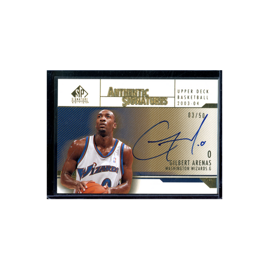 Gilbert Arenas 2004 Upper Deck Authentic Signatures Auto Gold /50
