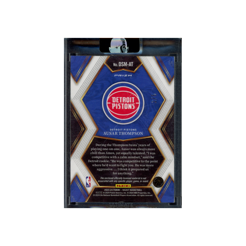 Ausar Thompson 2023-24 Panini Select Basketball Draft Selections Rookie Patch Green /5