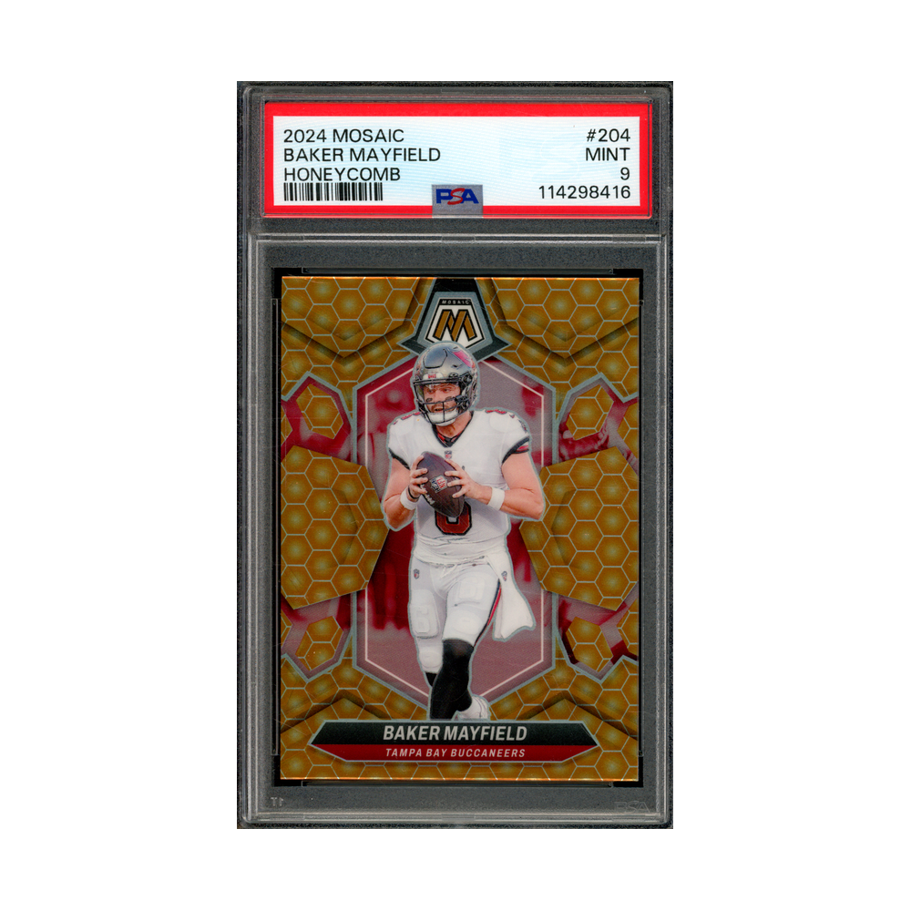 Baker Mayfield 2024 Panini Mosaic Football Honeycomb PSA 9