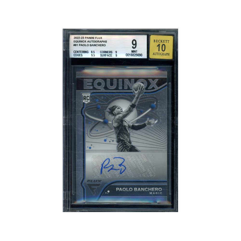 Paolo Banchero 2022-23 Panini Flux Basketball Equinox Rookie Auto BGS 9/10