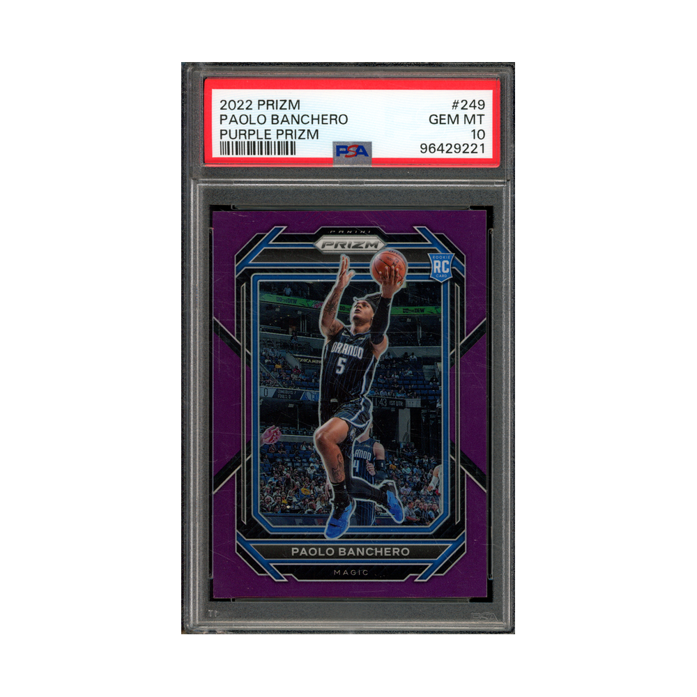 Paolo Banchero 2022 Panini Prizm Basketball Purple Prizm Rookie /99 PSA 10