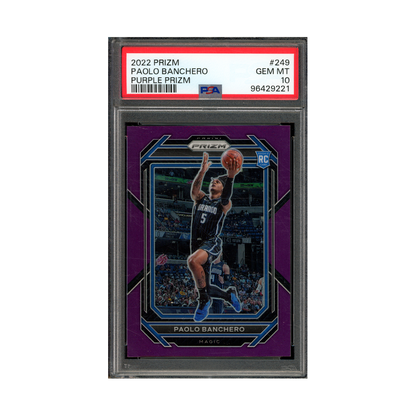 Paolo Banchero 2022 Panini Prizm Basketball Purple Prizm Rookie /99 PSA 10