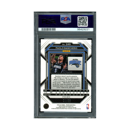 Paolo Banchero 2022 Panini Prizm Basketball Purple Prizm Rookie /99 PSA 10