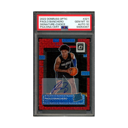 Paolo Banchero 2022 Panini Donruss Optic Basketball Rated Rookie Auto Choice PSA 10/10