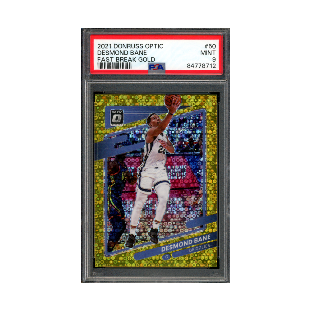 Desmond Bane 2021 Panini Donruss Optic Basketball Fast Break Gold /10 PSA 9