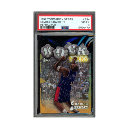 Charles Barkley 1997 Topps Rock Stars Refractor PSA 4