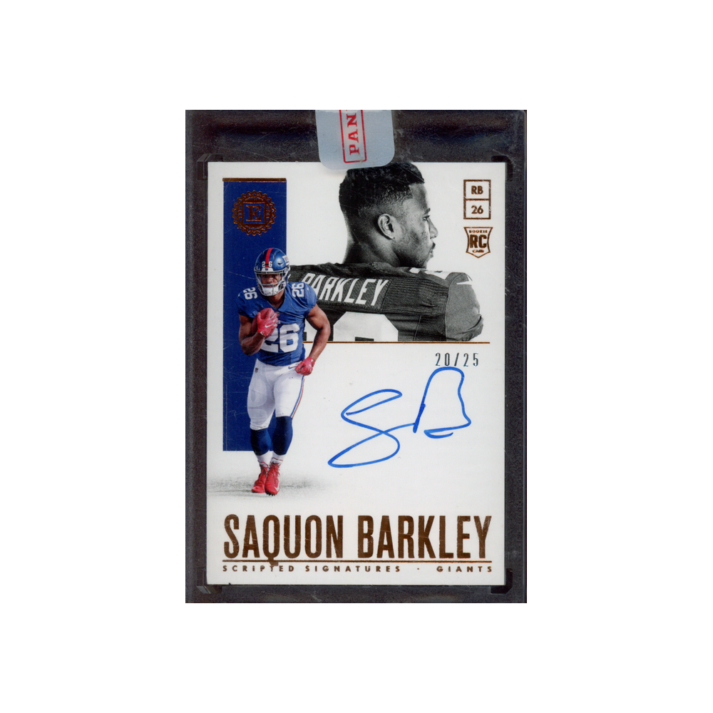 Saquon Barkley 2018 Panini Encased Football Scripted Signatures Rookie Auto /25