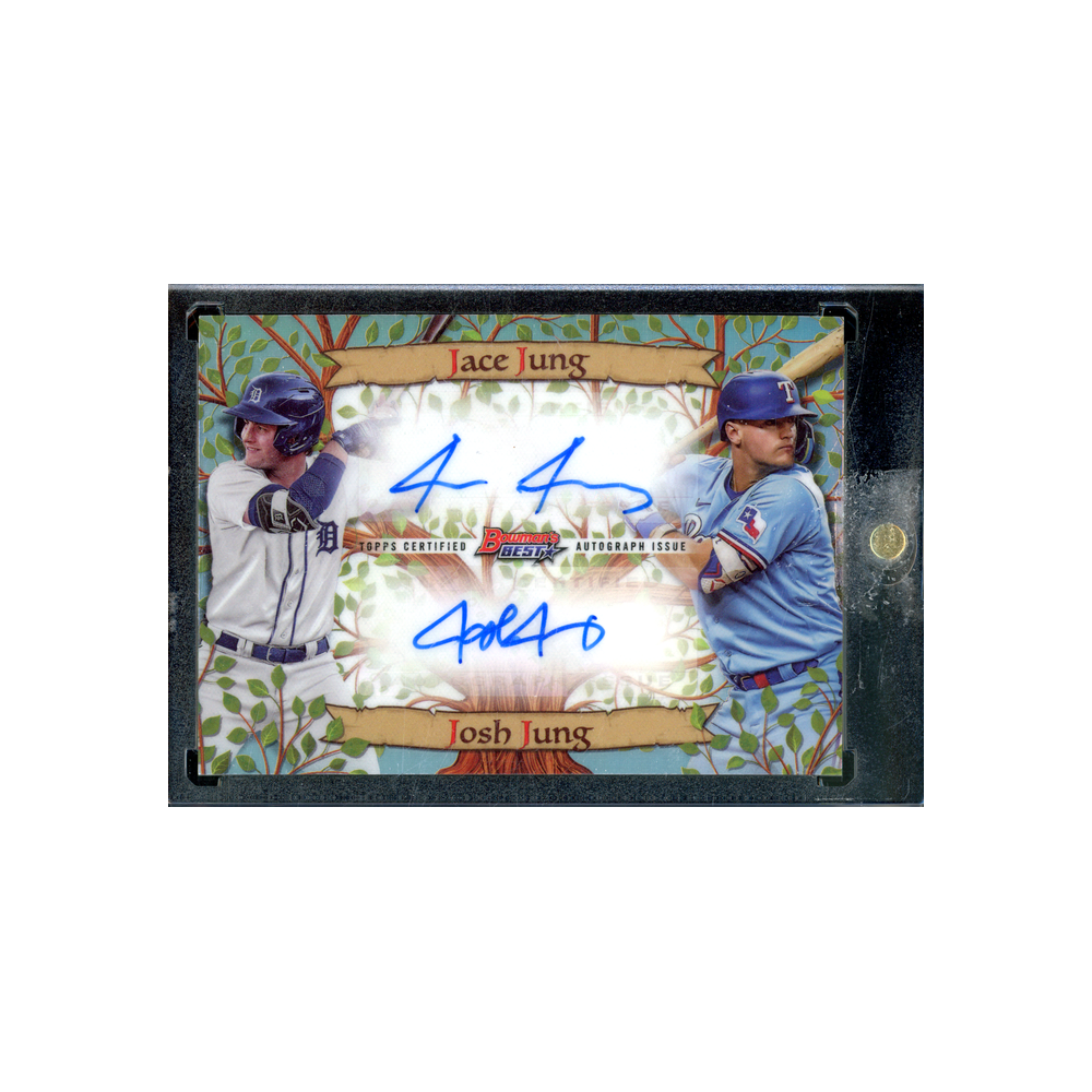Jace Jung & Josh Jung 2023 Topps Bowmans Best Family Tree Dual Auto /25