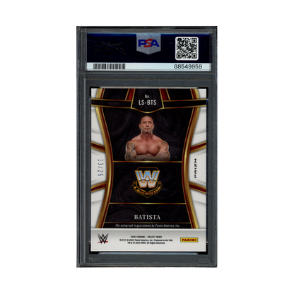 Batista 2023 Panini Select WWE Legendary Signatures Auto Tie-Dye Prizm /25 PSA 10