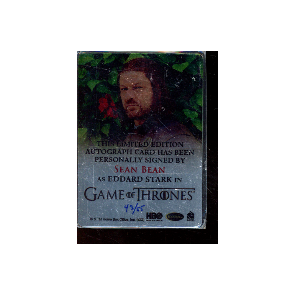Sean Bean Eddard Stark Game of Thrones Limited Metal Auto /55