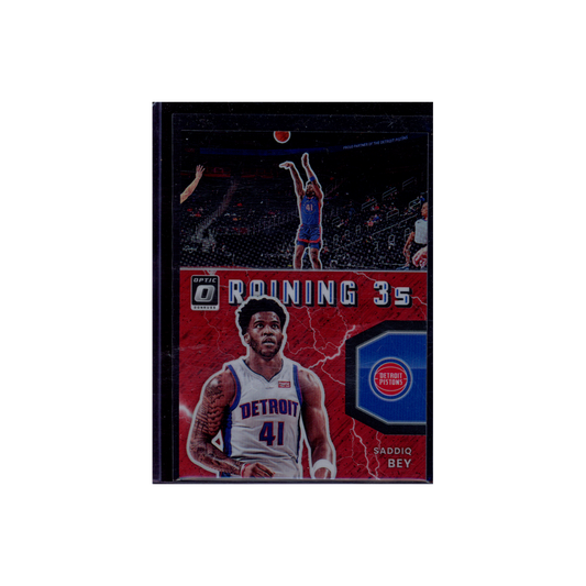 Saddiq Bey 2021-22 Panini Donruss Optic Basketball Raining 3's /99