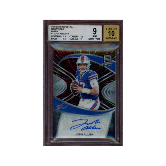 Josh Allen 2021 Panini Spectra Football Auto Hyper /10 BGS 9/10