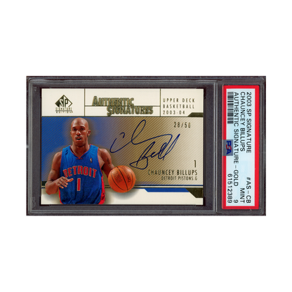 Chauncey Billups 2003 SP Signature Authentic Signatures Auto Gold /50 PSA 9