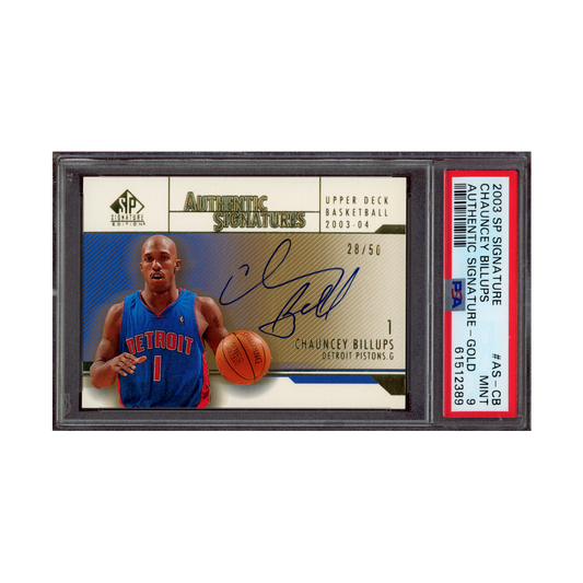 Chauncey Billups 2003 SP Signature Authentic Signatures Auto Gold /50 PSA 9