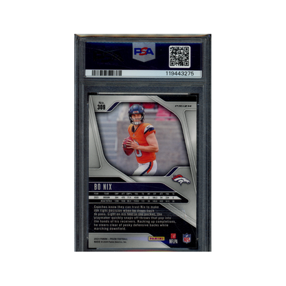 Bo Nix 2024 Panini Prizm Football Disco Prizm Rookie PSA 9