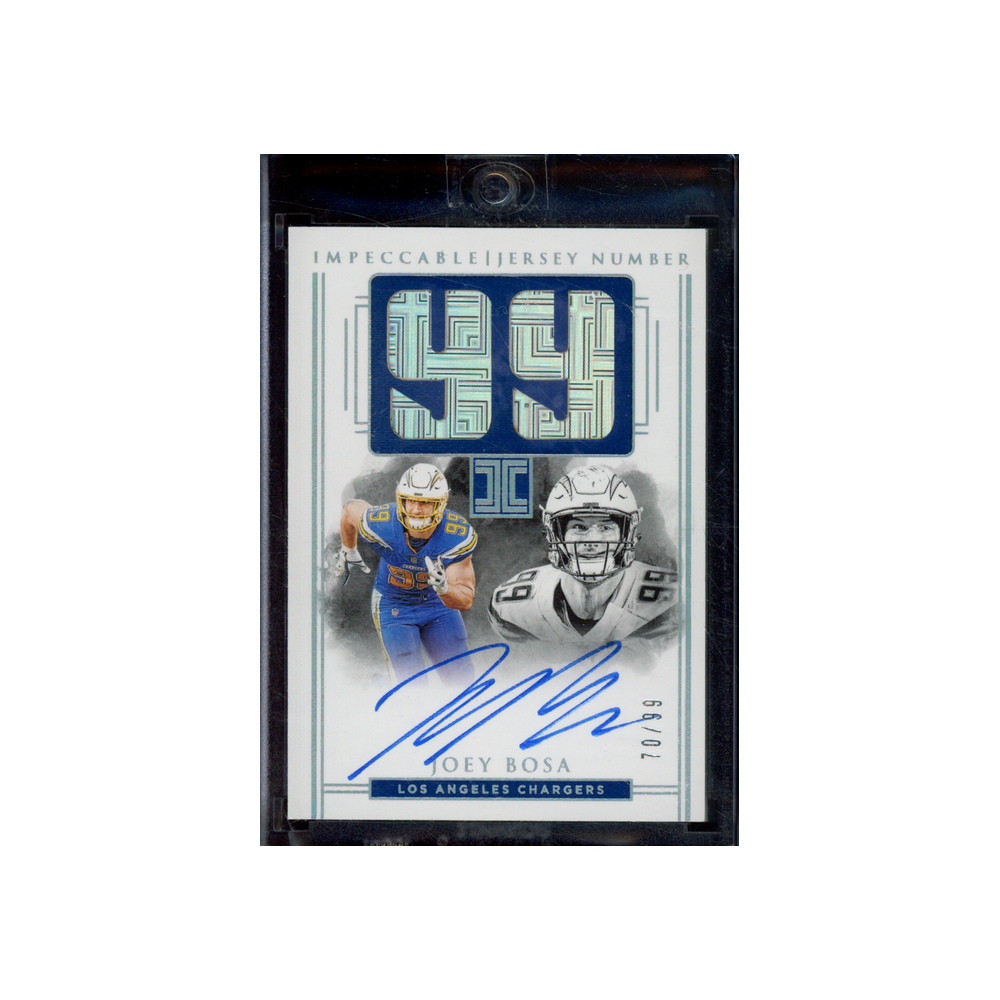 Joey Bosa 2019 Panini Impeccable Football Impeccable Jersey Number Auto /99