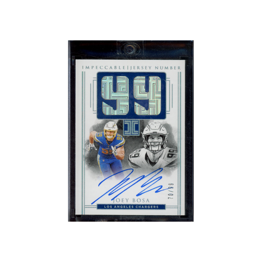 Joey Bosa 2019 Panini Impeccable Football Impeccable Jersey Number Auto /99