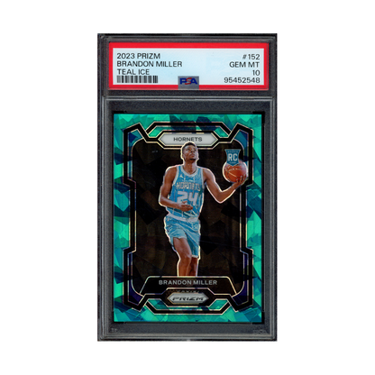 Brandon Miller 2023 Panini Prizm Basketball Teal Ice Prizm Rookie /225 PSA 10