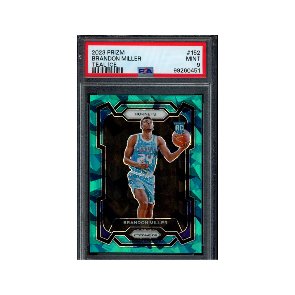 Brandon Miller 2023 Panini Prizm Basketball Teal Ice Prizm Rookie /225 PSA 9