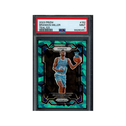Brandon Miller 2023 Panini Prizm Basketball Teal Ice Prizm Rookie /225 PSA 9