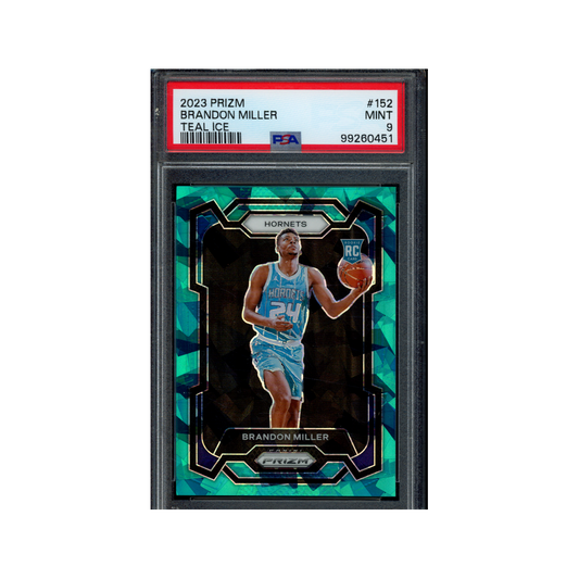 Brandon Miller 2023 Panini Prizm Basketball Teal Ice Prizm Rookie /225 PSA 9
