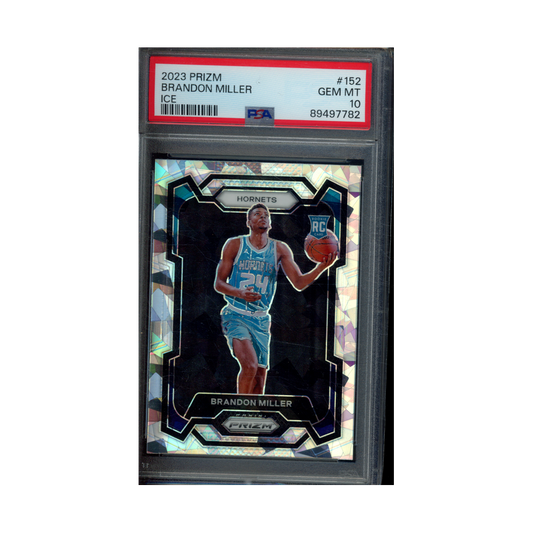 Brandon Miller 2023 Panini Prizm Basketball Ice Prizm Rookie PSA 10