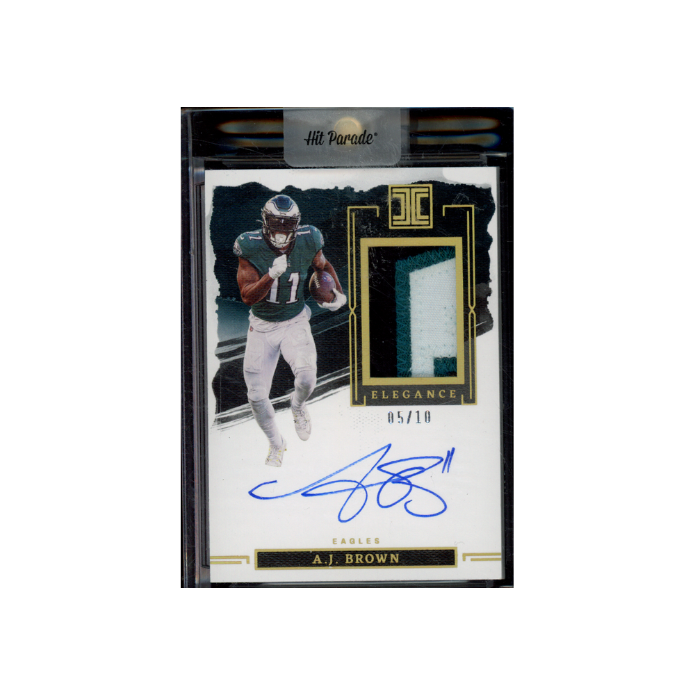 AJ Brown 2023 Panini Impeccable Football Elegance Patch Auto Gold /10
