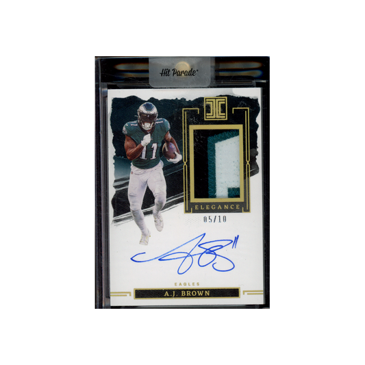 AJ Brown 2023 Panini Impeccable Football Elegance Patch Auto Gold /10