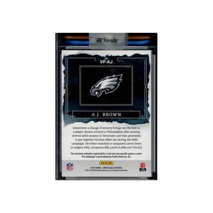AJ Brown 2023 Panini Impeccable Football Elegance Patch Auto Gold /10