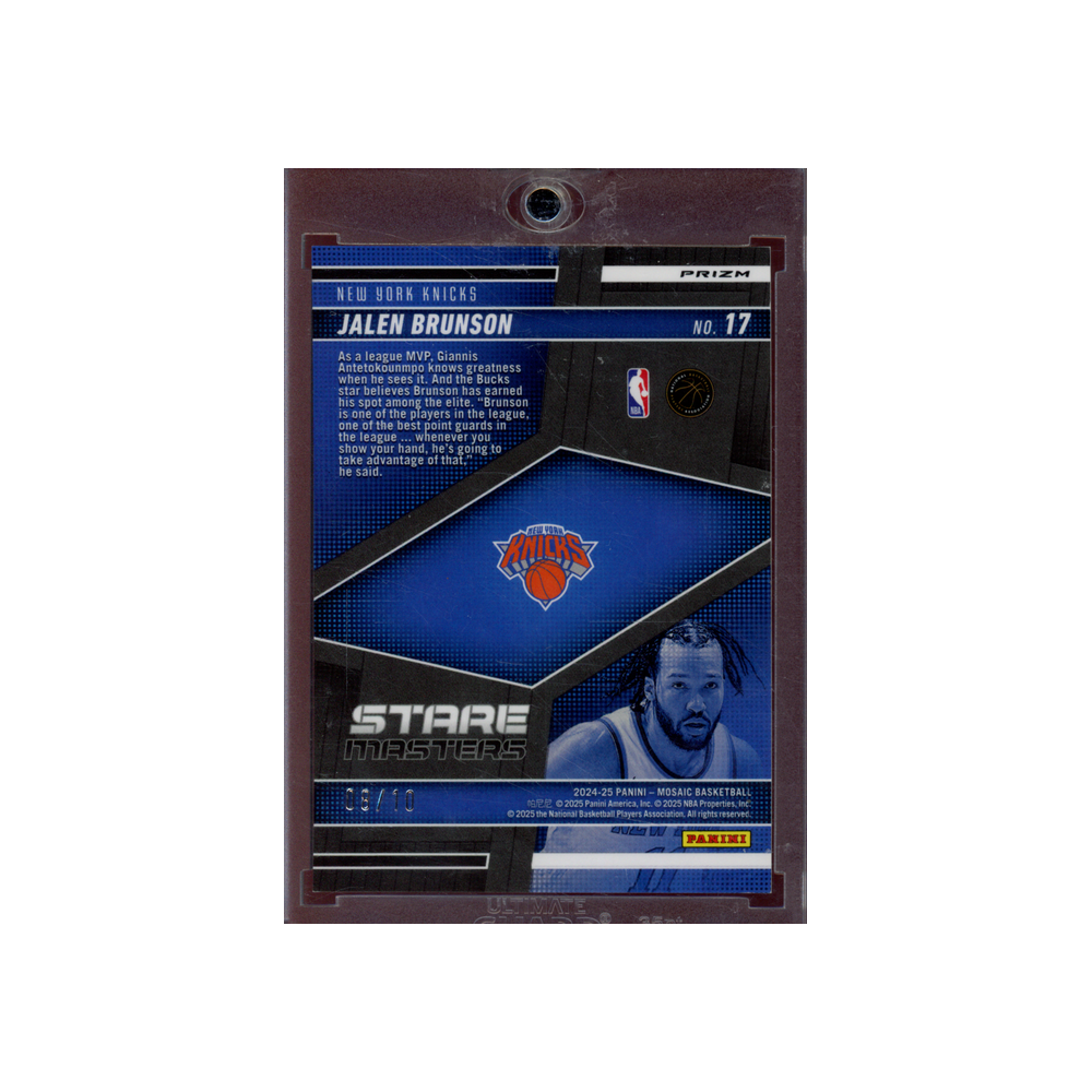Jalen Brunson 2024-25 Panini Basketball Stare Masters Gold /10
