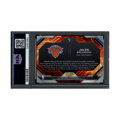 Jalen Brunson 2023 Panini Prizm Basketball Fireworks Gold Prizm /10 PSA 10