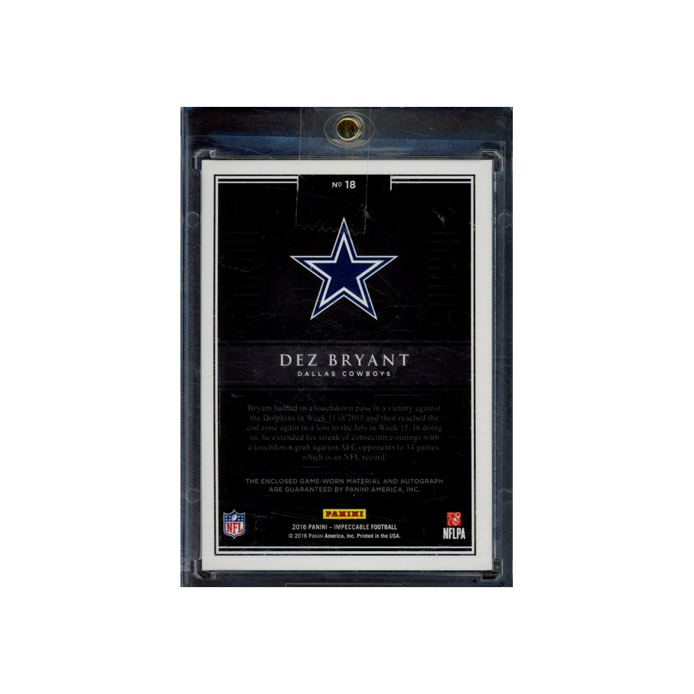 Dez Bryant 2016 Panini Impeccable Football Elegance Patch Auto /25