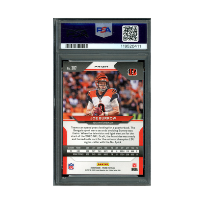 Joe Burrow 2020 Panini Prizm Football Silver Prizm Rookie PSA 9