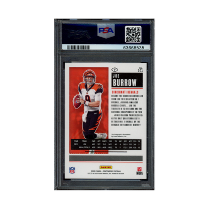 Joe Burrow 2020 Panini Contenders Football Playoff Ticket Rookie Auto /49 PSA 9