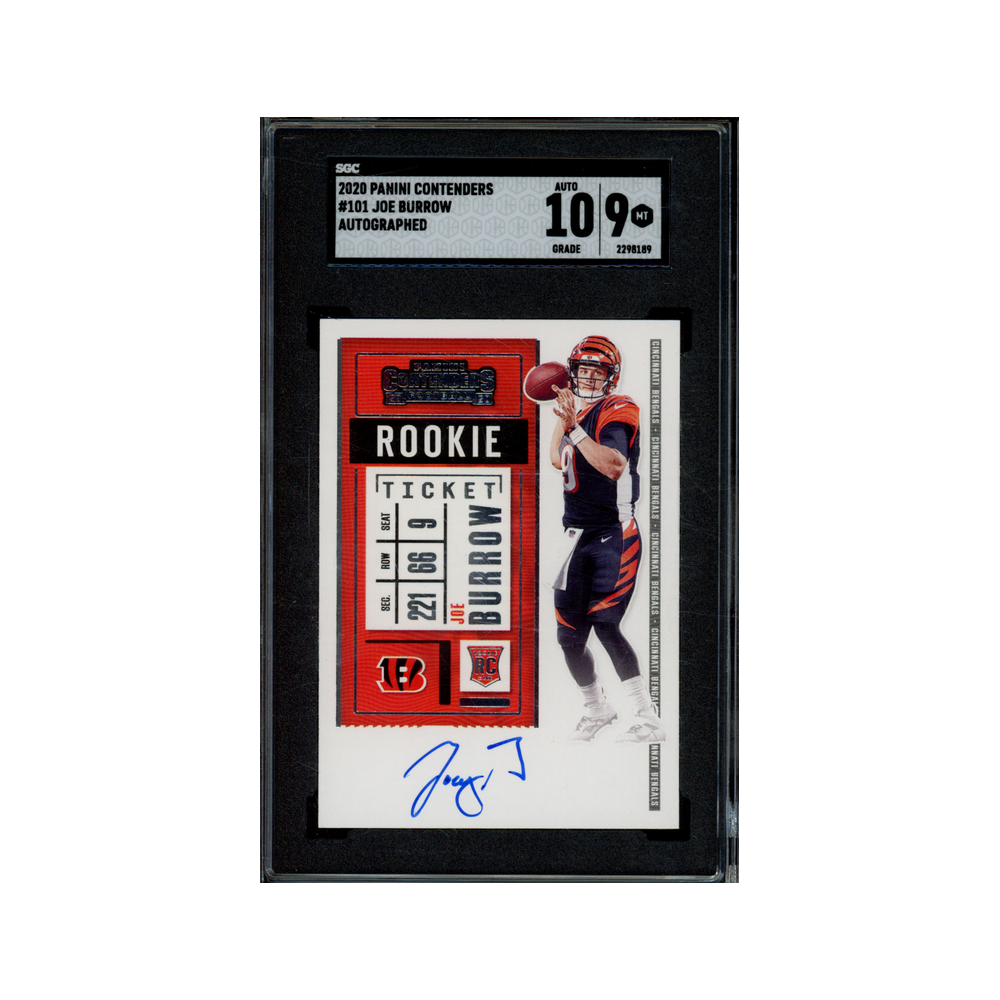 Joe Burrow 2020 Panini Contenders Football Rookie Ticket Auto SGC 9/10