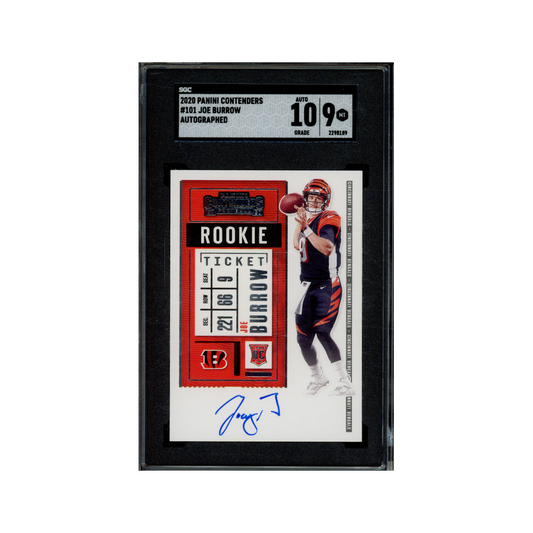 Joe Burrow 2020 Panini Contenders Football Rookie Ticket Auto SGC 9/10