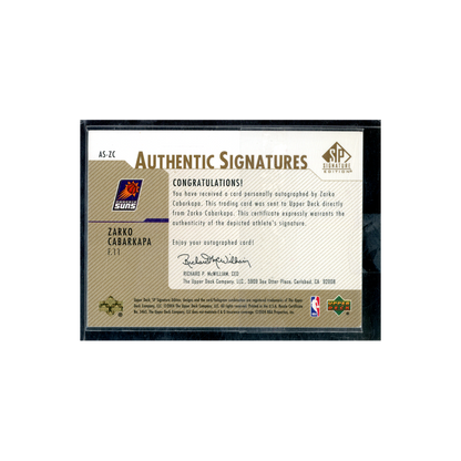 Zarko Cabarkapa 2004 Upper Deck Authentic Signatures Auto Gold /50