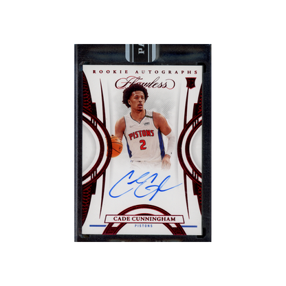 Cade Cunningham 2021-22 Panini Flawless Basketball Rookie Auto Ruby Black Box 1/1