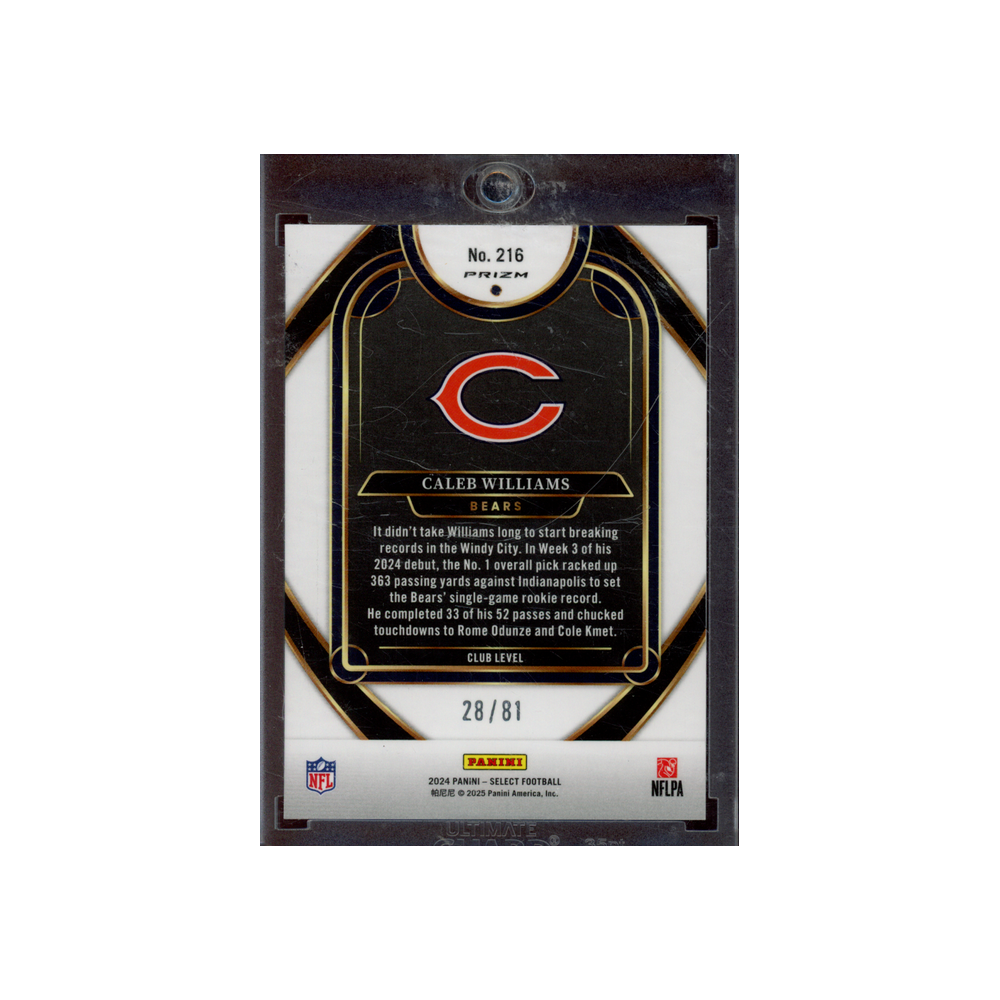 Caleb Williams 2024 Panini Select Football Dragon Scale Rookie /81
