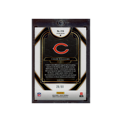 Caleb Williams 2024 Panini Select Football Dragon Scale Rookie /81