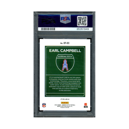 Earl Campbell 2022 Panini Donruss Optic Football Downtown PSA 10