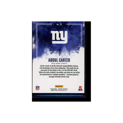 Abdul Carter 2025 Panini Phoenix Football Rookie Color Blast