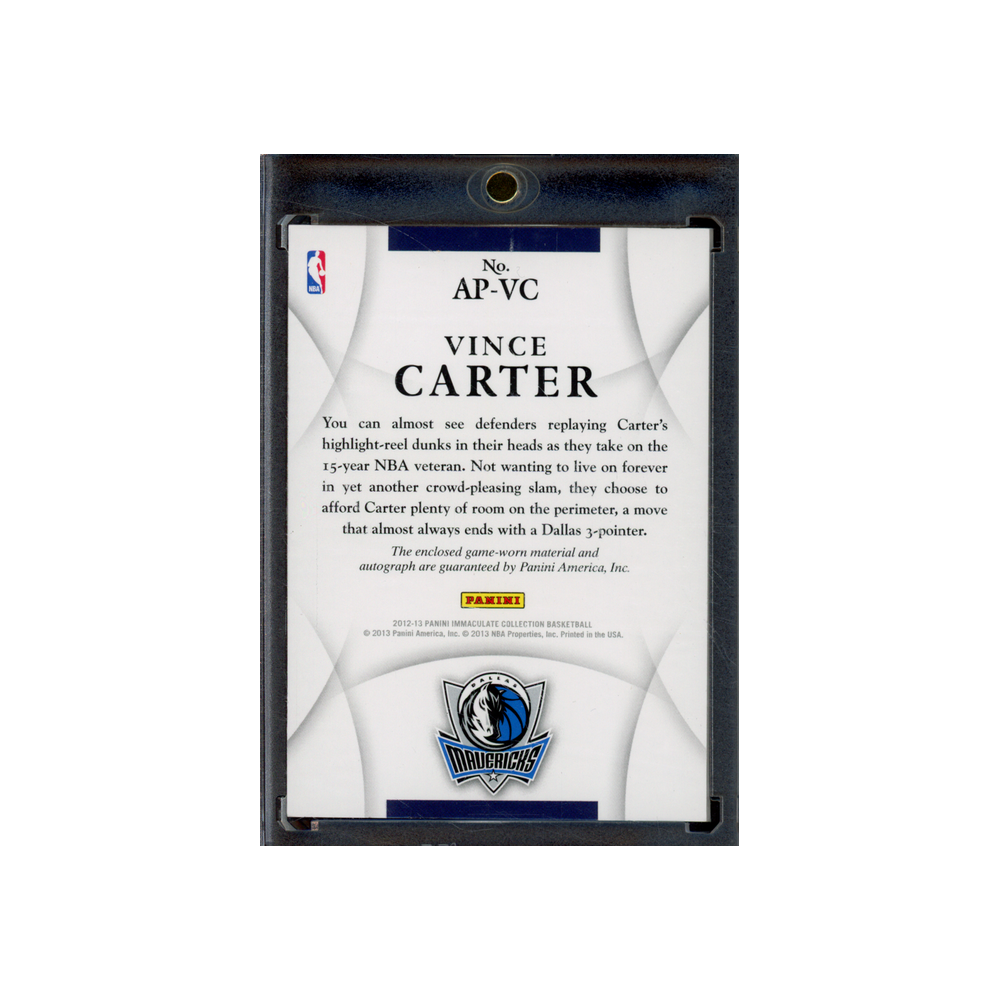 Vince Carter 2012-13 Panini Immaculate Basketball Patch Auto /100