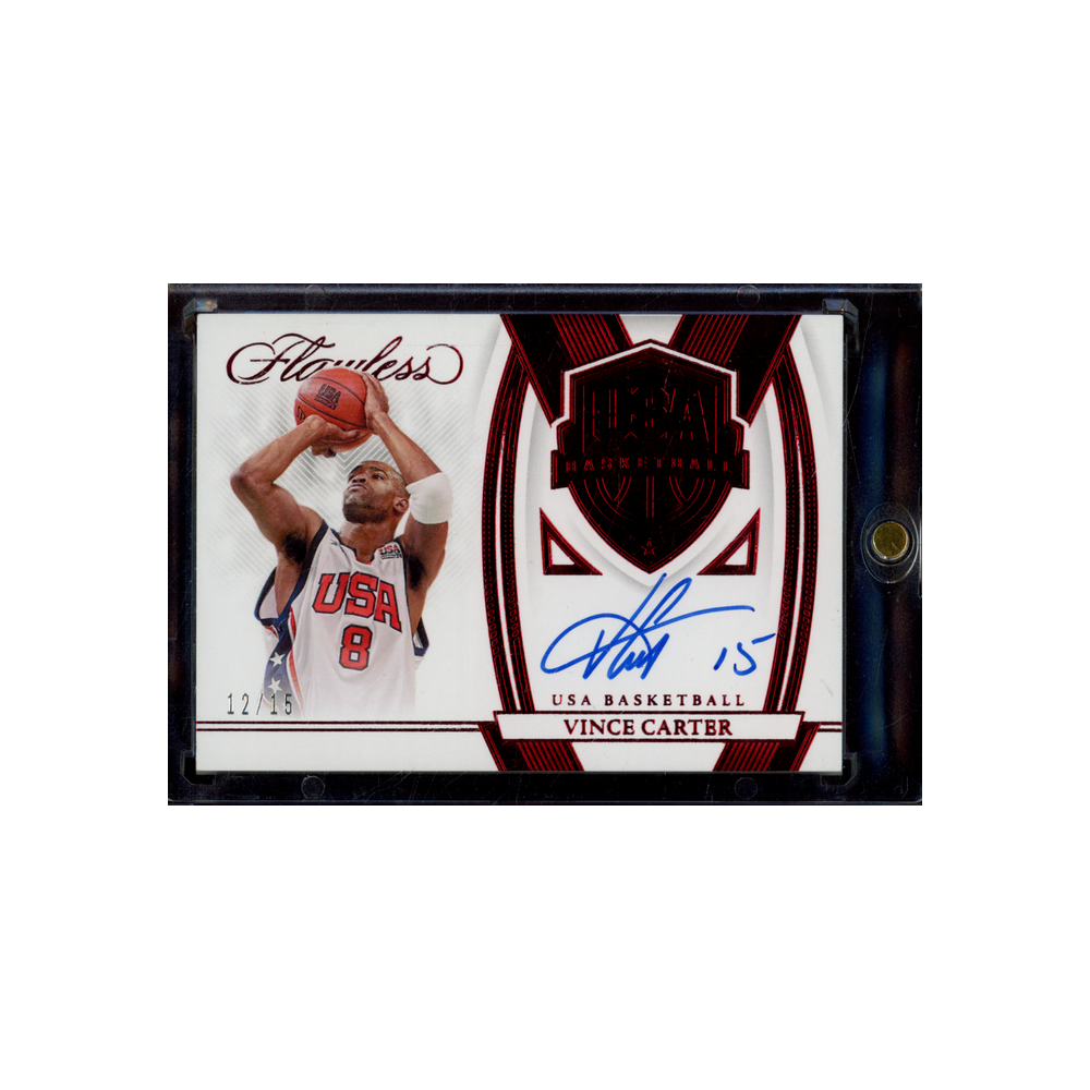 Vince Carter 2021-22 Panini Flawless Basketball USA Auto Ruby /15