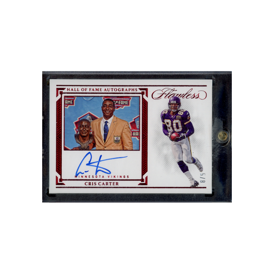 Cris Carter 2022 Panini Flawless Football Hall of Fame Auto /8