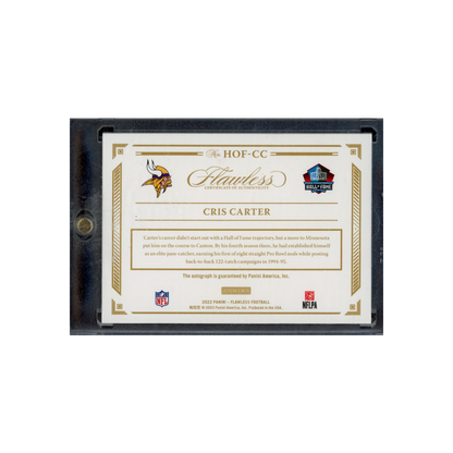 Cris Carter 2022 Panini Flawless Football Hall of Fame Auto /8
