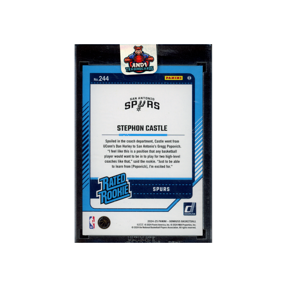 Stephon Castle 2024-25 Panini Donruss Basketball Rated Rookie Blue Choice /49