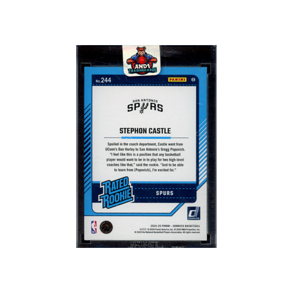 Stephon Castle 2024-25 Panini Donruss Basketball Rated Rookie Blue Choice /49
