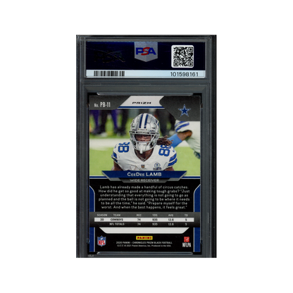 Ceedee Lamb 2020 Panini Chronicles Football Prizm Black Silver Rookie PSA 8